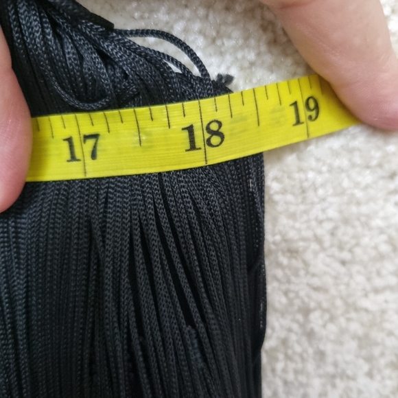 Zara Fringe Dress L 12 Flapper 1920s Black Party Fancy Dress Knee Length - Picture 9 of 10